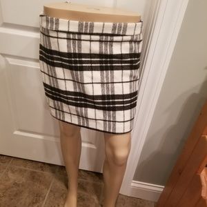 Black and white plaid mini skirt